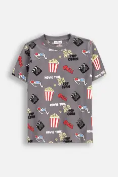 Coccodrillo tricou de bumbac pentru copii culoarea gri, cu imprimeu, EVERYDAY BOY imagine