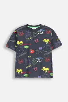 Coccodrillo tricou de bumbac pentru copii culoarea negru, cu imprimeu, EVERYDAY BOY A imagine