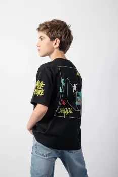 Coccodrillo tricou de bumbac pentru copii culoarea negru, cu imprimeu, SPORTS BOY JUNIOR imagine