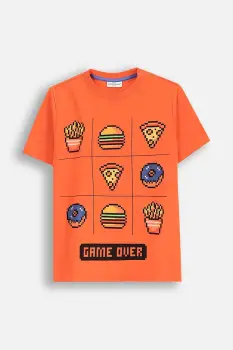 Coccodrillo tricou de bumbac pentru copii culoarea portocaliu, cu imprimeu, EVERYDAY BOY imagine