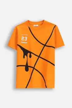 Coccodrillo tricou de bumbac pentru copii culoarea portocaliu, cu imprimeu, EVERYDAY BOY imagine