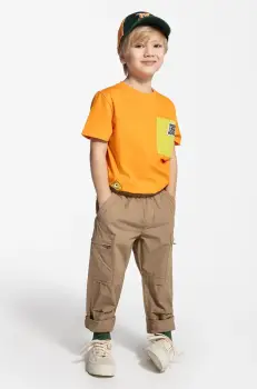 Coccodrillo tricou de bumbac pentru copii culoarea portocaliu, cu imprimeu, GAMER BOY KIDS imagine