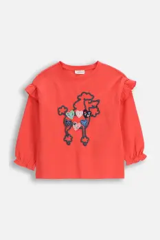 Coccodrillo tricou de bumbac pentru copii culoarea rosu, FROSTING PUDDLE GIRL KIDS imagine