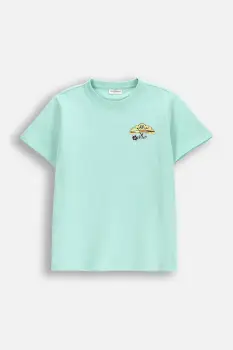 Coccodrillo tricou de bumbac pentru copii culoarea turcoaz, cu imprimeu, EVERYDAY BOY imagine