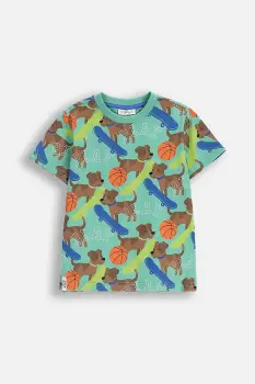 Coccodrillo tricou de bumbac pentru copii culoarea verde, cu imprimeu, ACADEMY BOY KIDS imagine