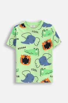 Coccodrillo tricou de bumbac pentru copii culoarea verde, cu imprimeu, EVERYDAY BOY imagine