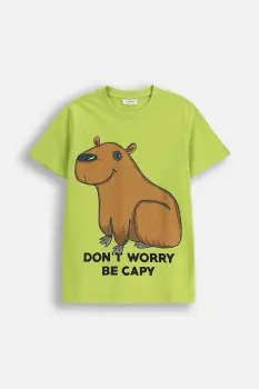 Coccodrillo tricou de bumbac pentru copii culoarea verde, cu imprimeu, EVERYDAY BOY A imagine