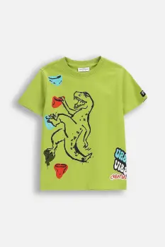 Coccodrillo tricou de bumbac pentru copii culoarea verde, cu imprimeu, SPORTS BOY KIDS imagine