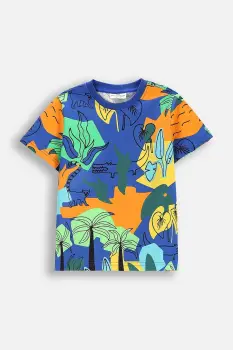 Coccodrillo tricou din bumbac cu imprimeu, TROPICAL STORY BOY KIDS imagine