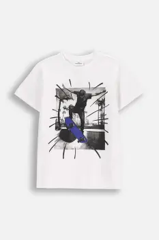 Coccodrillo tricou din bumbac culoarea alb, cu imprimeu, IN THE SUN BOY JUNIOR imagine