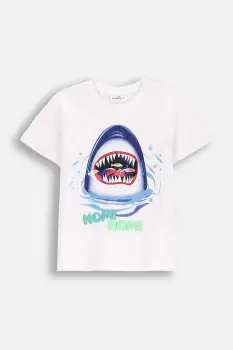 Coccodrillo tricou din bumbac culoarea alb, cu imprimeu, IN THE SUN BOY KIDS imagine