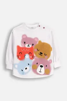 Coccodrillo tricou din bumbac pentru bebelusi culoarea alb, TEDDY BEAR GIRL NEWBORN imagine
