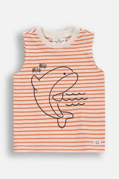 Coccodrillo tricou fara maneci culoarea portocaliu, cu imprimeu, HOLIDAY SPLASH BOY NEWBORN imagine