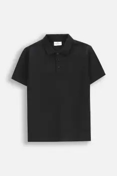 Coccodrillo tricou polo copii culoarea negru, uni, EVERYDAY BOY imagine