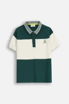 Coccodrillo tricouri polo din bumbac pentru copii culoarea verde, cu imprimeu, ACADEMY BOY JUNIOR imagine