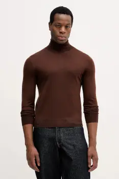 Colmar pulover de lana culoarea maro, light, cu guler, 4485.4ZS imagine