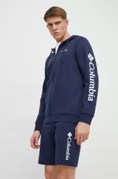 Columbia bluza barbati, culoarea albastru marin, cu gluga, cu imprimeu imagine