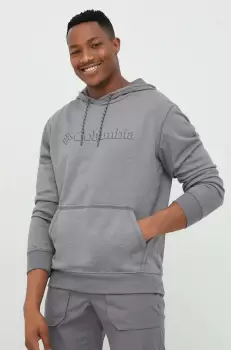 Columbia bluza barbati, culoarea gri, cu gluga, cu imprimeu imagine