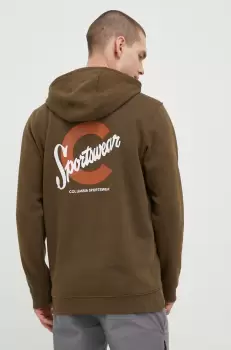 Columbia bluza barbati, culoarea verde, cu imprimeu imagine