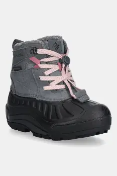 Columbia cizme de zapada din piele intoarsa YOUTH POWDERBUG ALPINE culoarea gri, 2128881 imagine