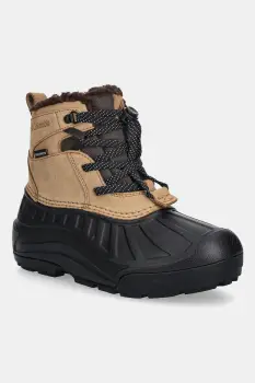 Columbia cizme de zapada din piele intoarsa YOUTH POWDERBUG ALPINE culoarea maro, 2128881 imagine