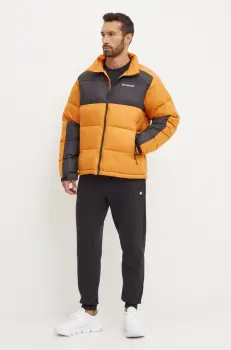 Columbia geaca barbati, culoarea portocaliu, de iarna imagine