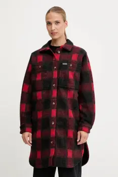 Columbia geaca cu aspect de camasa Wildest Venture culoarea rosu, de tranzitie, 2136171 imagine