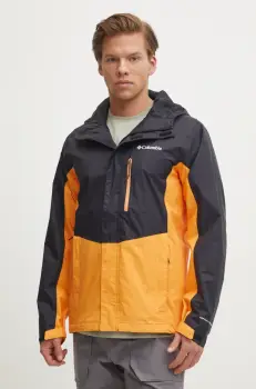 Columbia geaca de ploaie Pouring Adventure barbati, culoarea negru, 2117171 imagine