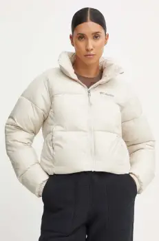 Columbia geaca Puffect Colorblock femei, culoarea bej, de iarna, 2088501 imagine