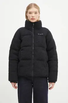 Columbia geaca Puffect Sherpa femei, culoarea negru, de iarna, oversize, 2089231 imagine