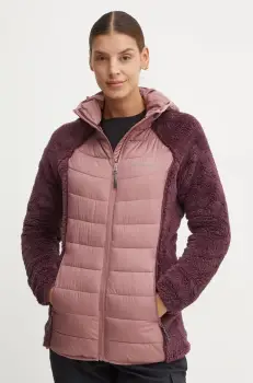 Columbia geaca sport Powder Lite Sherpa Hybrid culoarea roz, 2089521 imagine