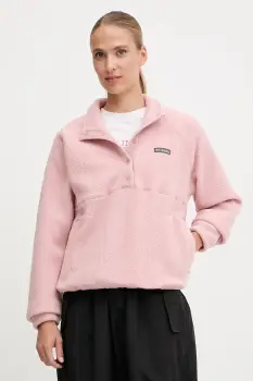 Columbia hanorac fleece Jasper culoarea roz, uni, 2142381 imagine