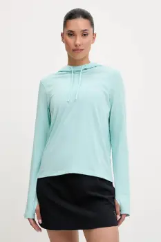 Columbia hanorac Sun Trek culoarea turcoaz, cu gluga, neted, 2145261 imagine