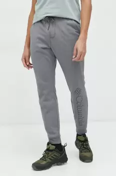 Columbia pantaloni de trening barbati, culoarea gri, cu imprimeu imagine
