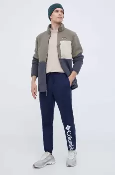 Columbia pantaloni de trening culoarea albastru marin, cu imprimeu imagine