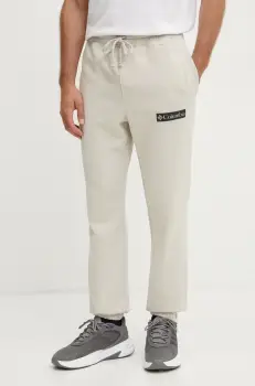 Columbia pantaloni de trening culoarea bej, cu imprimeu imagine