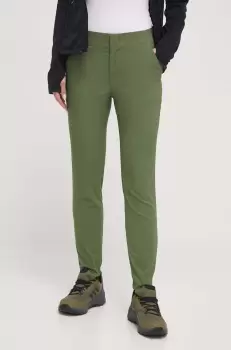 Columbia pantaloni femei, culoarea verde, mulata, medium waist imagine