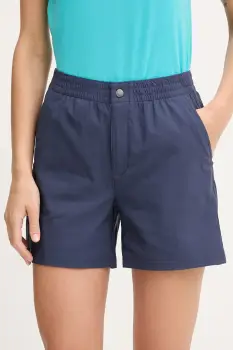 Columbia pantaloni scurti outdoor Cedar Crest culoarea albastru marin, uni, high waist, 2119823 imagine