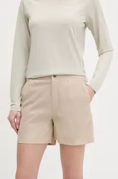 Columbia pantaloni scurti outdoor Cedar Crest culoarea bej, uni, high waist, 2119823 imagine