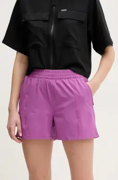 Columbia pantaloni scurti outdoor Endless Strand culoarea violet, neted, high waist, 2119234 imagine