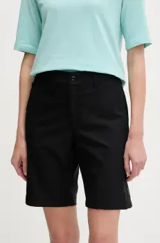 Columbia pantaloni scurti outdoor Leslie Falls culoarea negru, neted, medium waist, 2119193 imagine