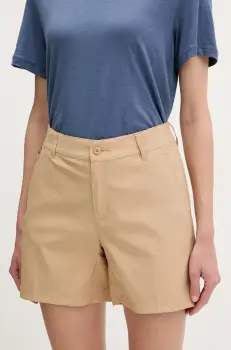 Columbia pantaloni scurti outdoor Leslie Falls culoarea verde, uni, medium waist, 2126061 imagine