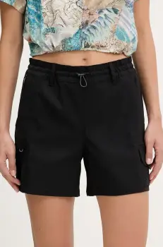 Columbia pantaloni scurti outdoor Weekend Rays culoarea negru, uni, high waist, 2114784 imagine