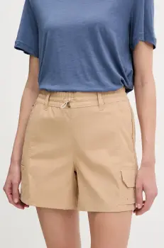 Columbia pantaloni scurti outdoor Weekend Rays culoarea verde, uni, high waist, 2114784 imagine