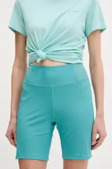 Columbia pantaloni scurti sport Boundless Trek femei, culoarea negru, neted, high waist, 2074471 imagine