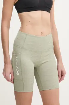 Columbia pantaloni scurti sport Move femei, culoarea gri, melanj, high waist, 2075971 imagine