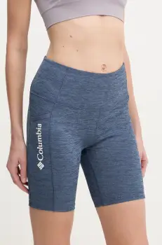 Columbia pantaloni scurti sport Move femei, culoarea gri, melanj, high waist, 2075971 imagine