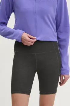 Columbia pantaloni scurti sport Move femei, culoarea gri, melanj, high waist, 2075971 imagine