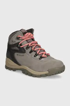 Columbia pantofi Newton Ridge Plus Waterproof femei, culoarea gri imagine