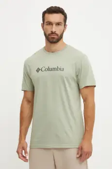 Columbia tricou CSC Basic Logo barbati, culoarea verde, cu imprimeu, 1680053 imagine